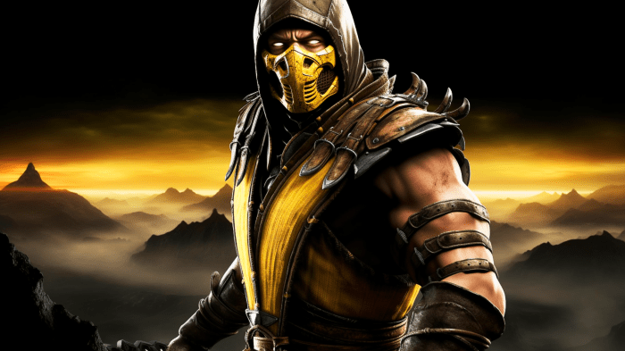 Scorpion (Mortal Kombat), video game characters, looking at viewer ...